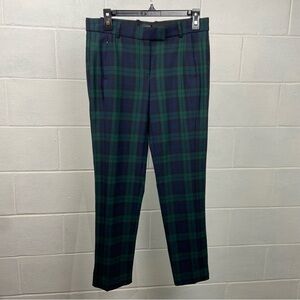 J. Crew Maddie Green and‎ Blue Wool Blend Dress Pants with Plaid Pattern Size 4